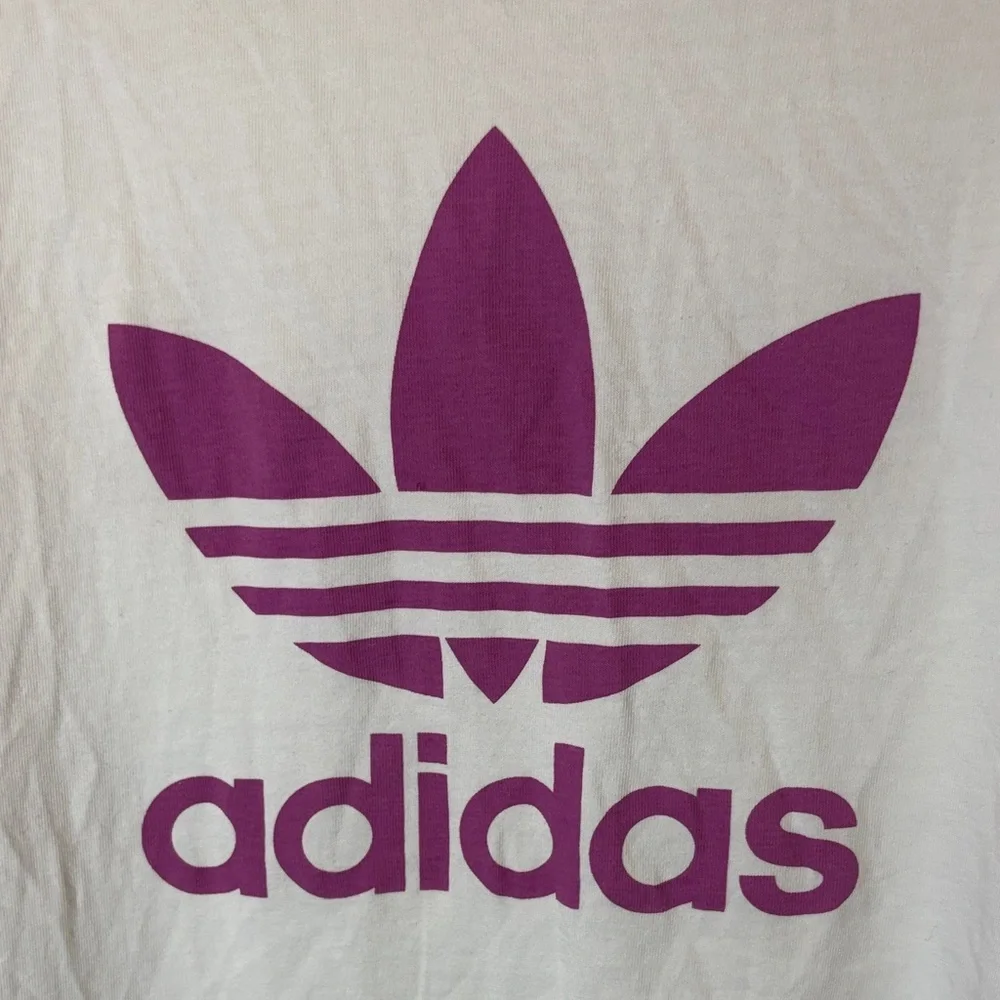 Adidas Men's Tee with Purple Logo on White